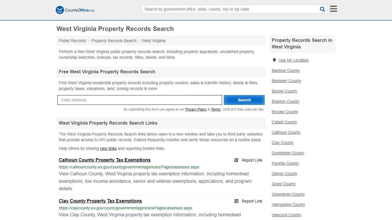 West Virginia Property Records Search - County Office